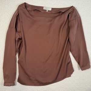 L'Academie womens brown/mauve off the shoulder top sixe xs revolve